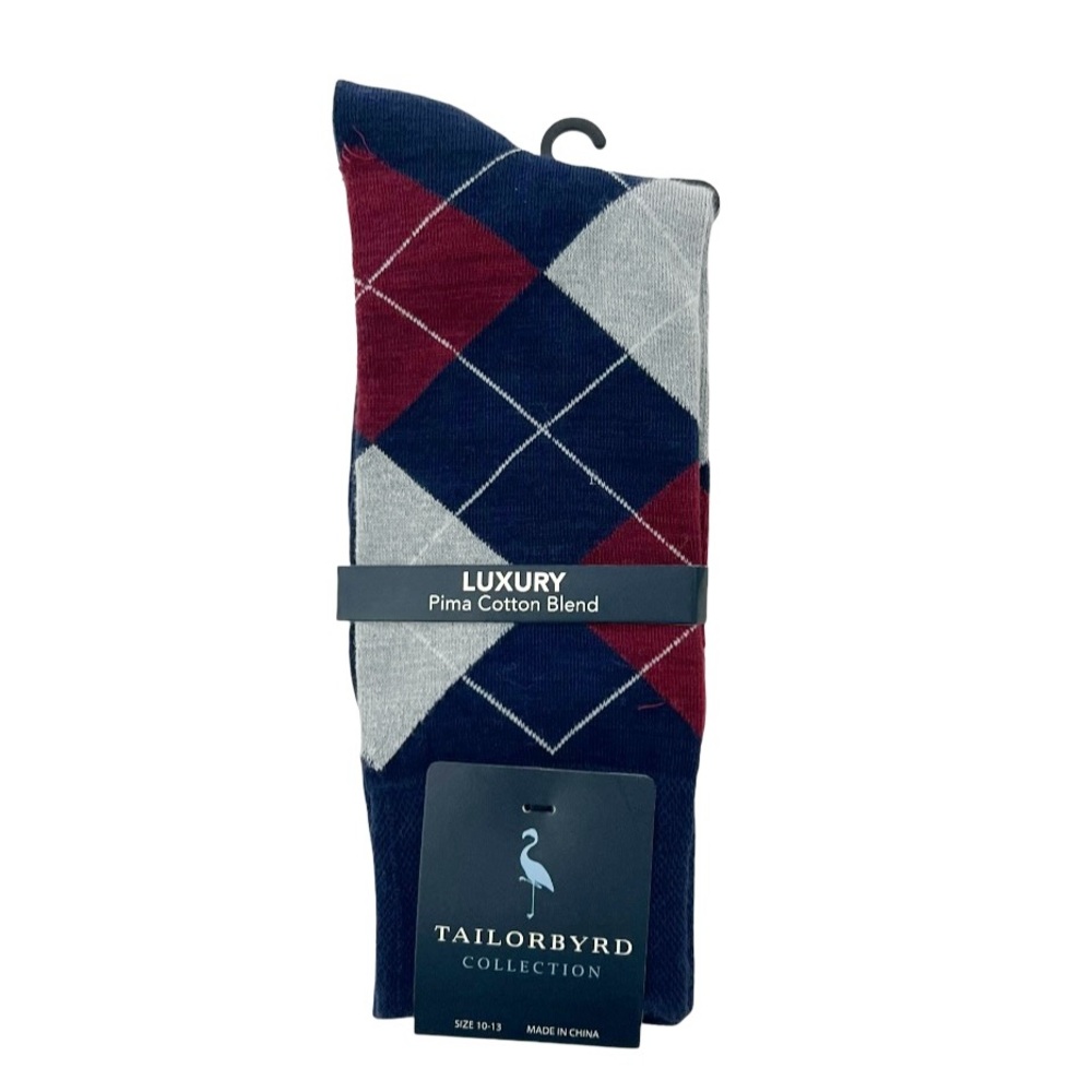Taylorbyrd Luxury Prima Cotton Blend Soft Trouser Crew Dress Socks NWT